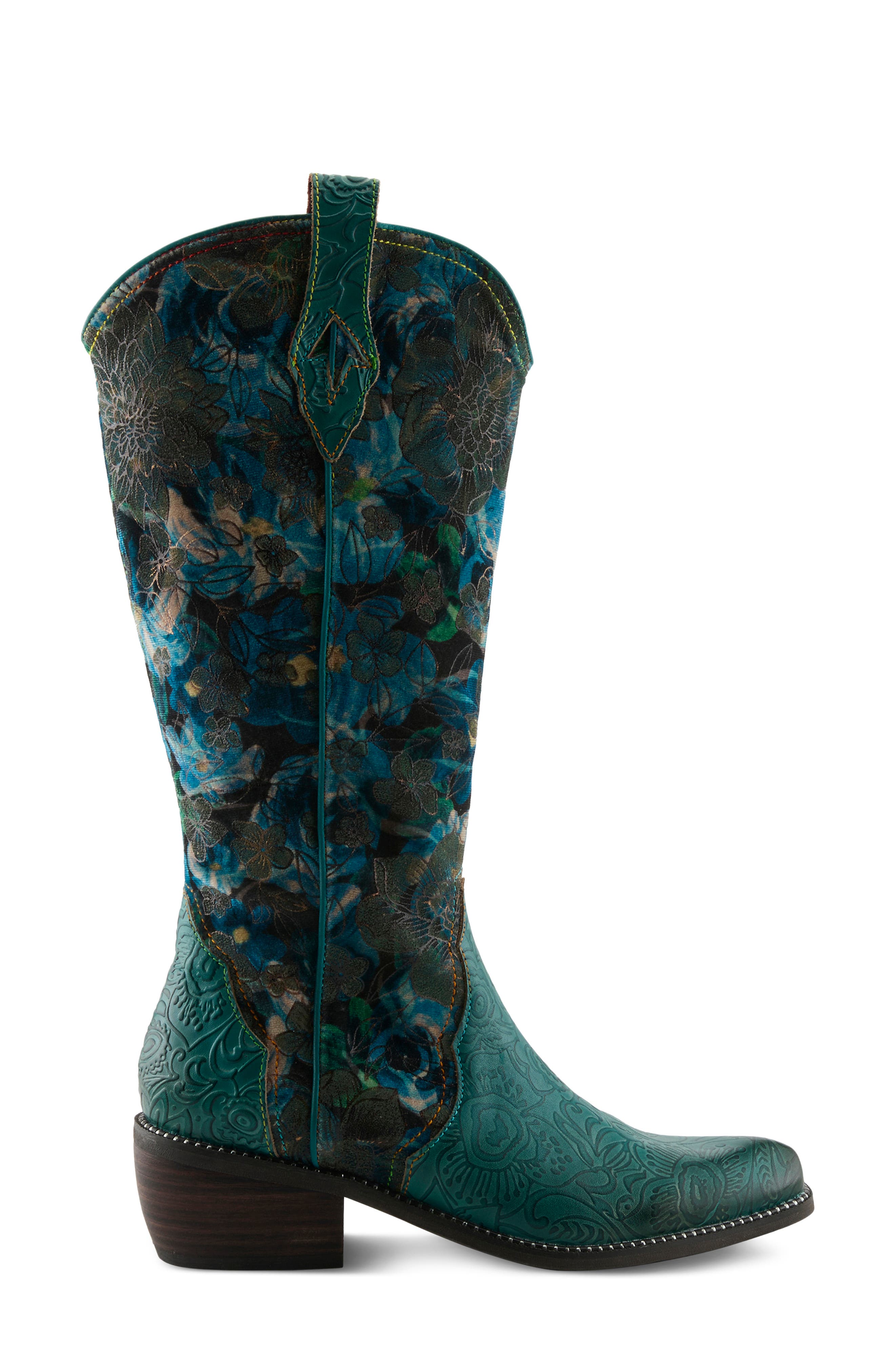 L'Artiste by Spring Step Rodeoqueen Western Boot, Alternate, color, Turquoise Multi