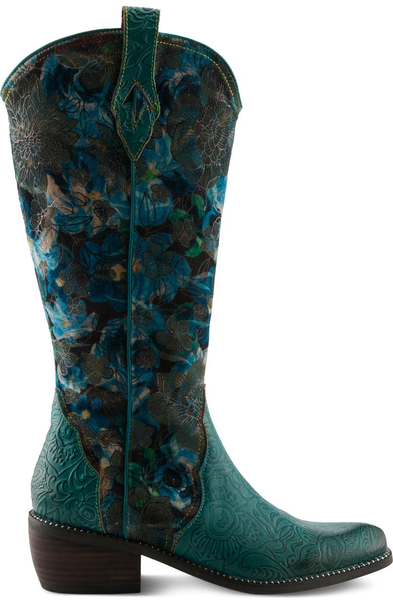 L'Artiste by Spring Step Rodeoqueen Western Boot, Alternate, color, Turquoise Multi