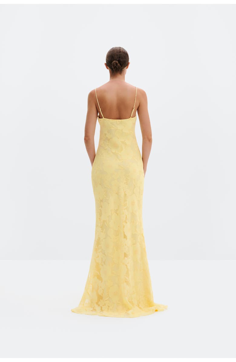 Malina Sorelle Lace Slip Maxi Dress, Alternate, color, Light Lemon