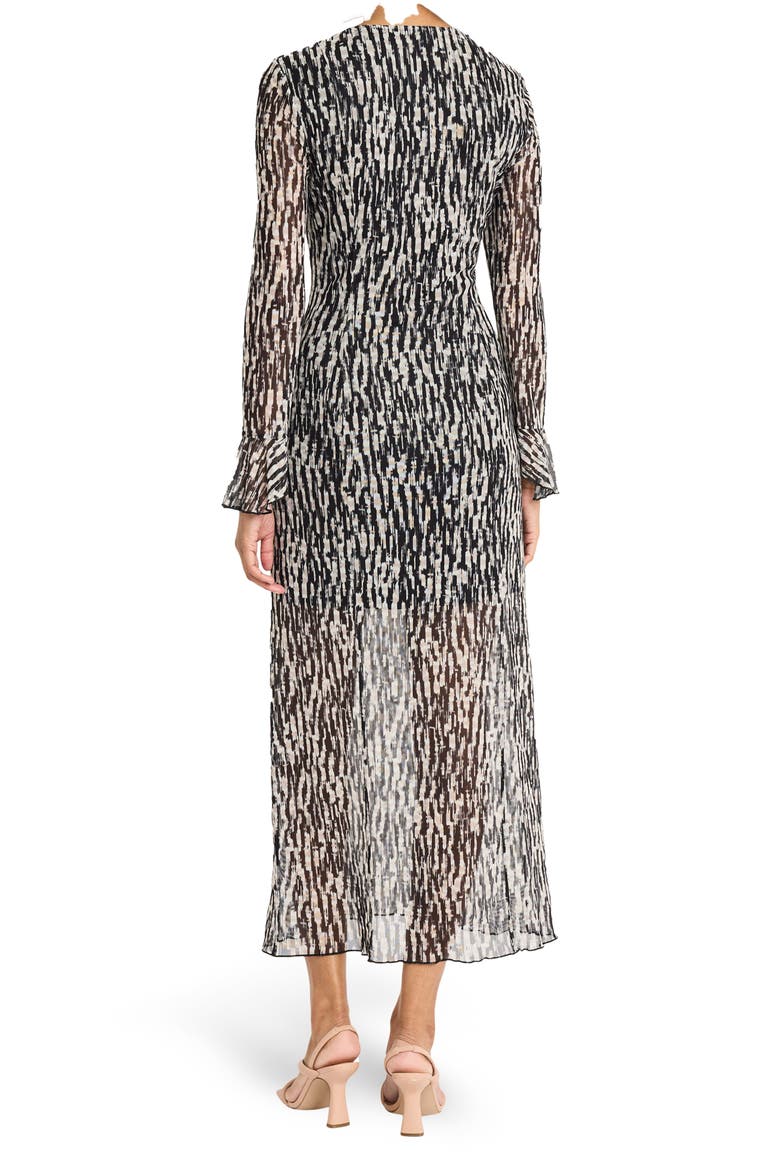 Long Sleeve Midi Sheath Dress, Alternate, color, CREAM/ BLACK