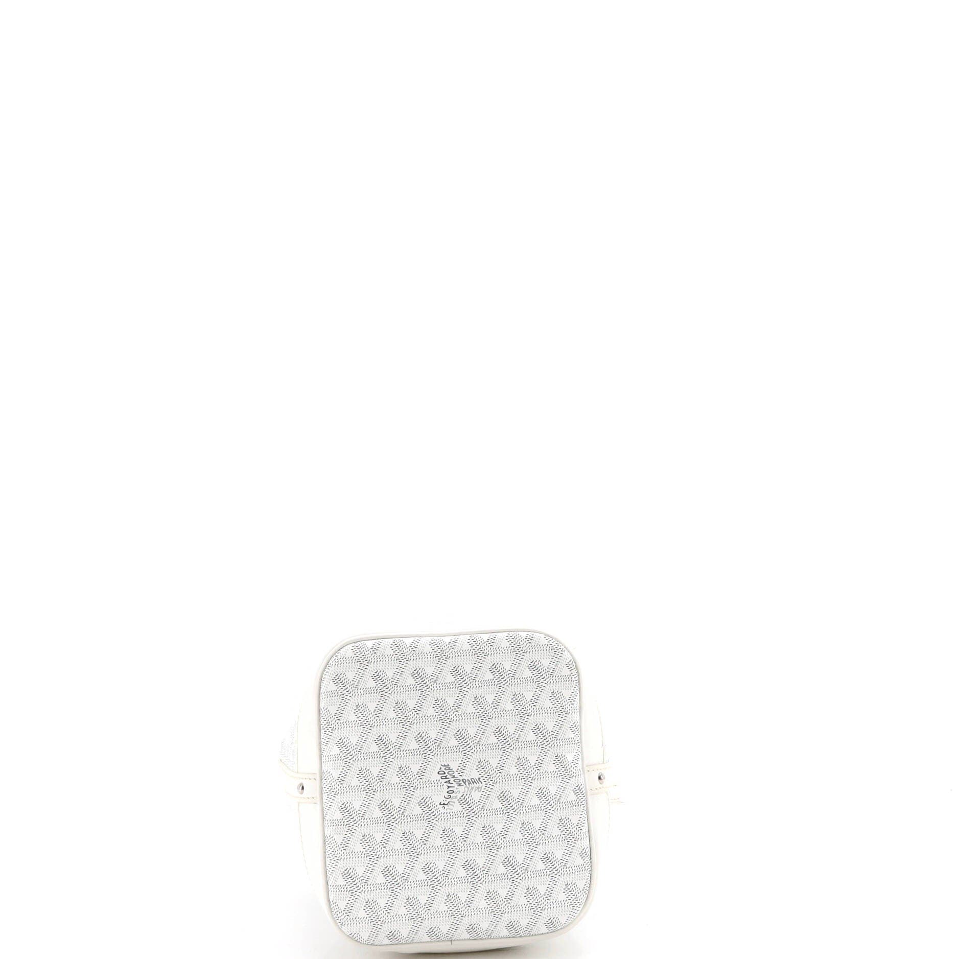 Pre-Owned Goyard Petit Flot Bucket Bag Coated Canvas PM, Alternate, color, White