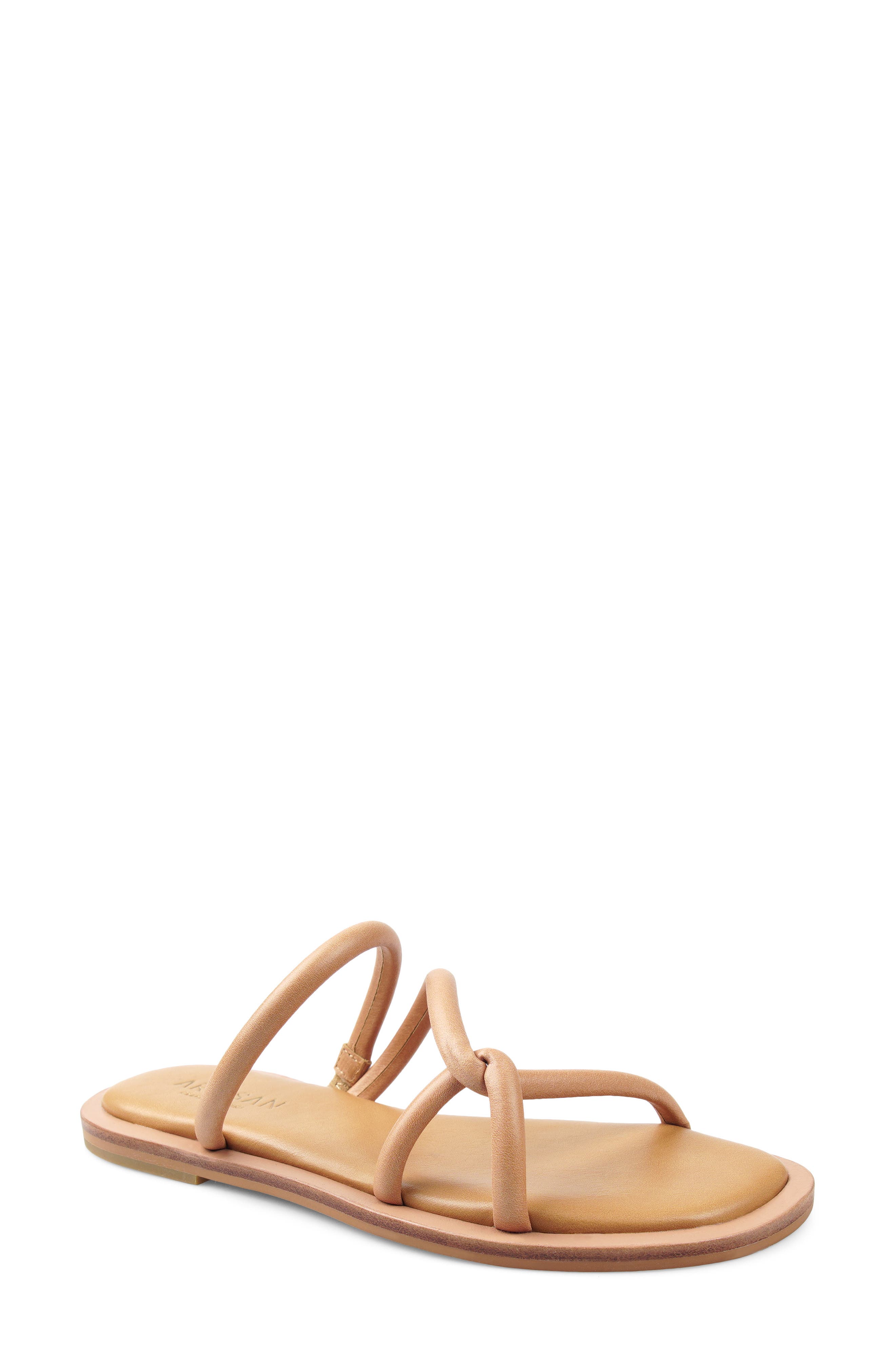 Bax Leather Slide Sandal, Main, color, TAN LEATHER