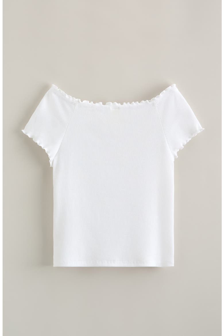 Kids' Lettuce Edge Rib T-Shirt, Alternate, color, WHITE