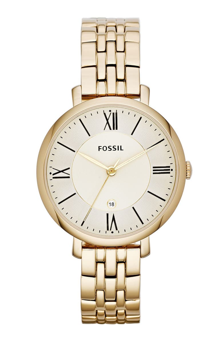Fossil 'Jacqueline' Round Bracelet Watch, 36mm, Main, color, 