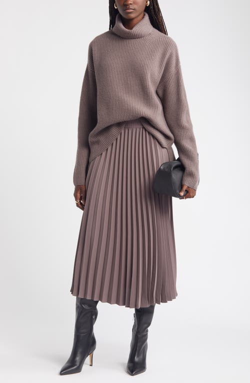 Nordstrom Pleated Midi Skirt In Grey Plum