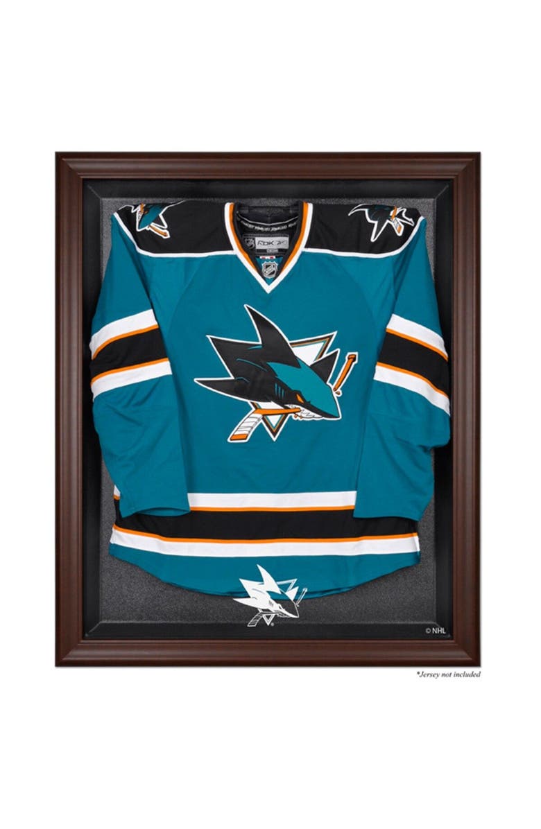 FANATICS AUTHENTIC San Jose Sharks Brown Framed Logo Jersey Display Case, Main, color,