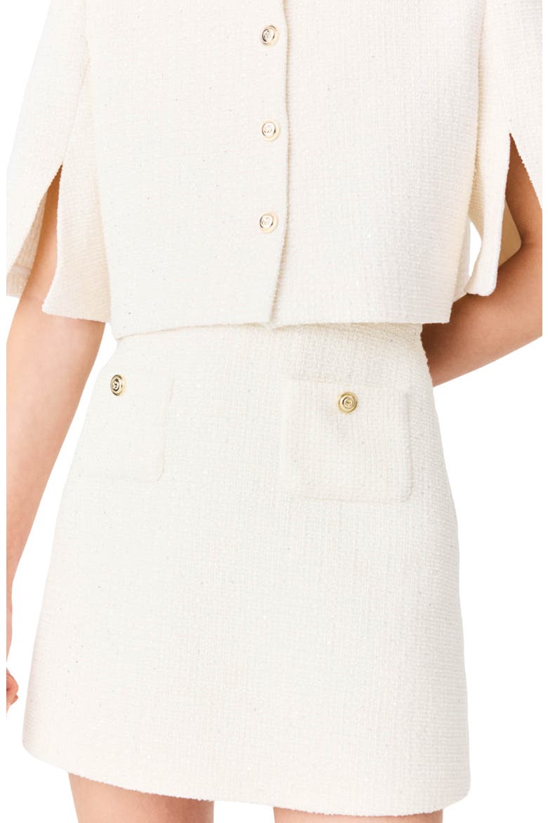2-in-1 tweed dress, Alternate, color, Ecru