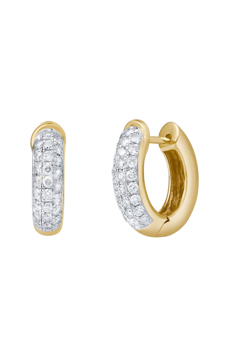 Embrace 10K Gold Diamond Huggie Earrings - 0.85 CT, Alternate, color, 10K Yellow Gold