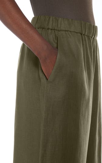 Max Mara MINNIE リネン パンツ MM by Max Mara Minnie Linen Wide Leg Crop Pants | Nordstrom