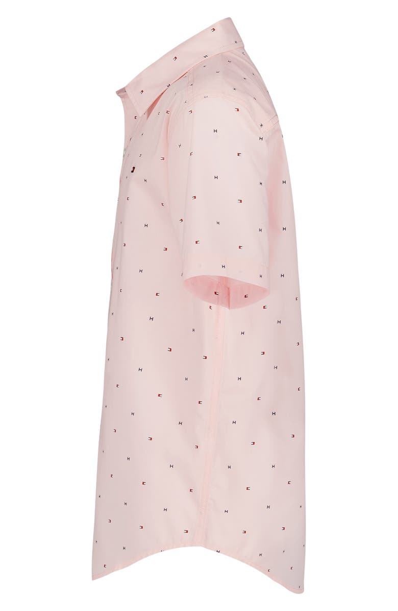Tommy Hilfiger Kids' Logo Flag Short Sleeve Shirt, Alternate, color, Icy Pink