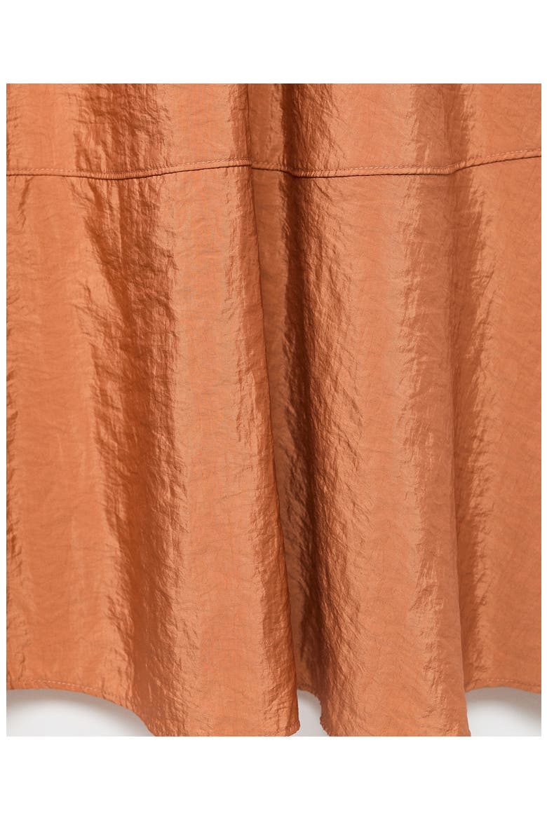 Satin Midi Skirt, Alternate, color, CARAMEL