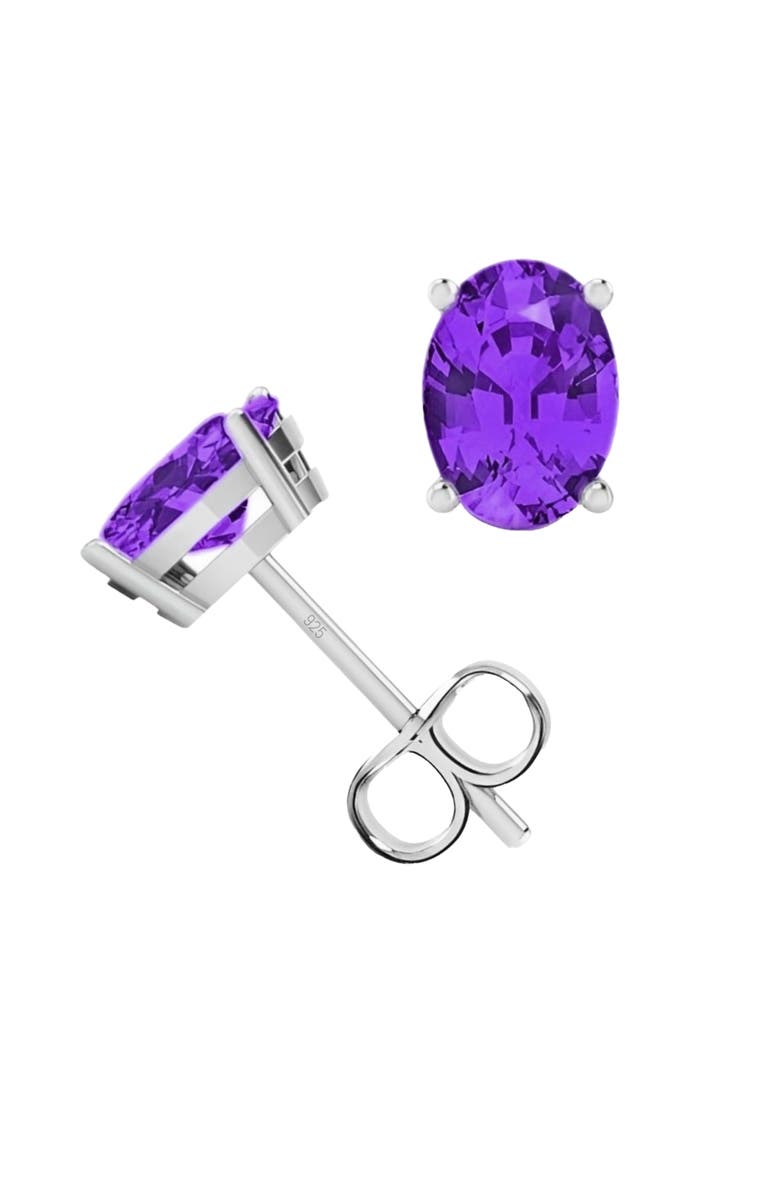 Donatello Gian Sterling Silver Oval Studs, Main, color, Purple