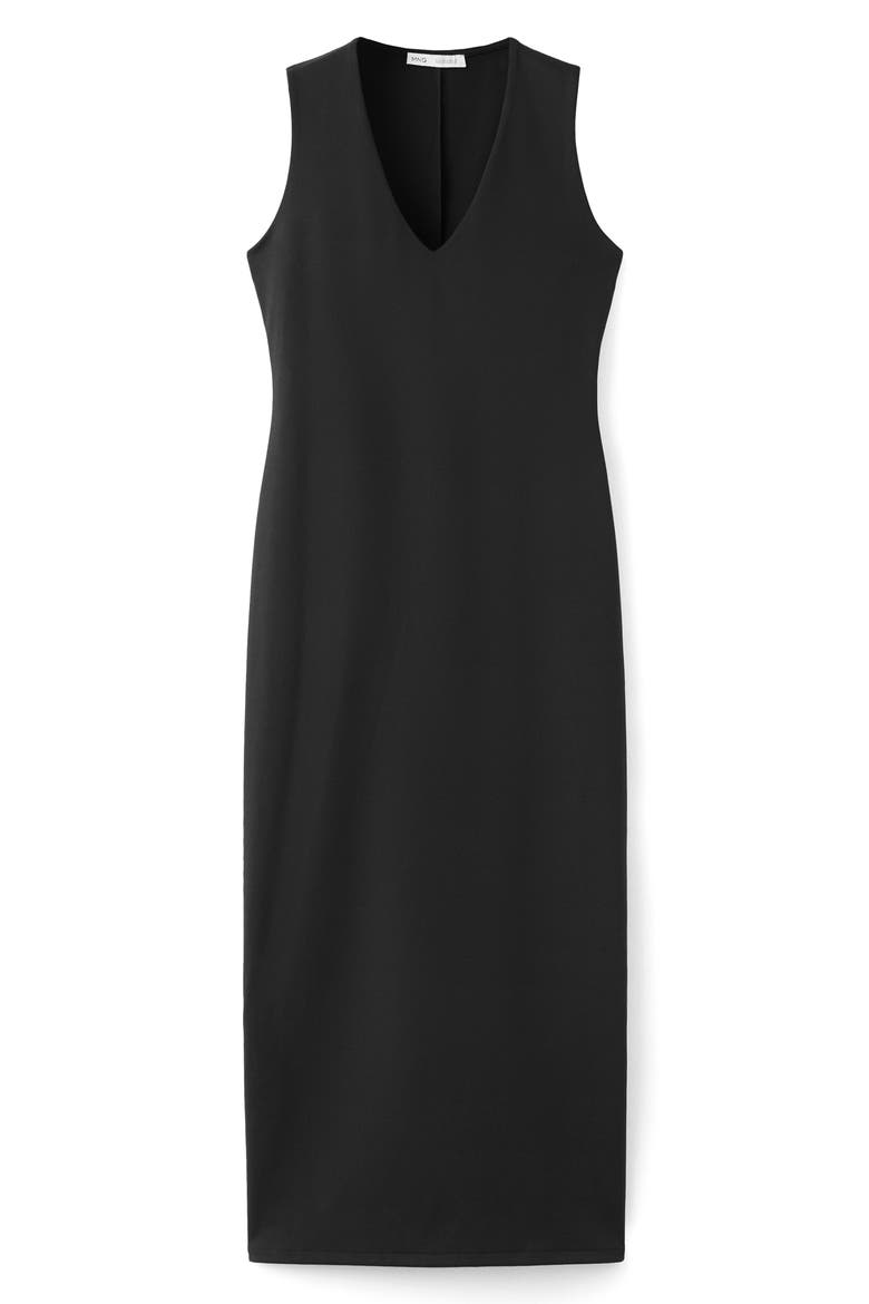 Sleeveless V-Neck Dress, Main, color, BLACK