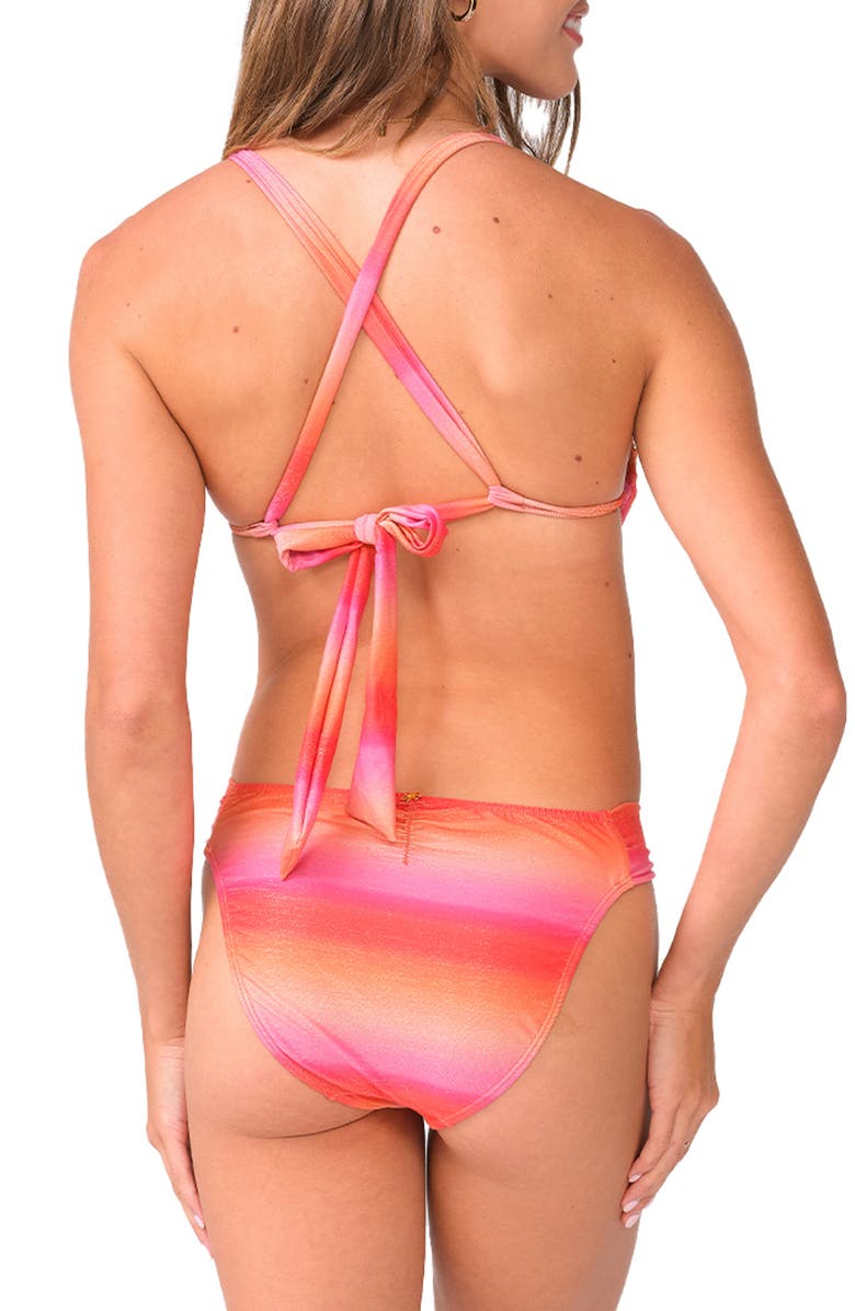 PQ SWIM Sylvie Triangle Bikini Top, Alternate, color, Sunset Glow