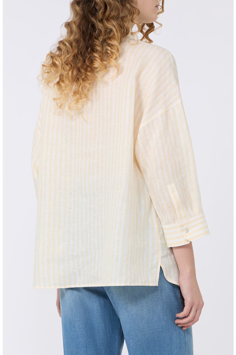 Stripe Linen Shirt, Alternate, color, LIGHT YELLOW