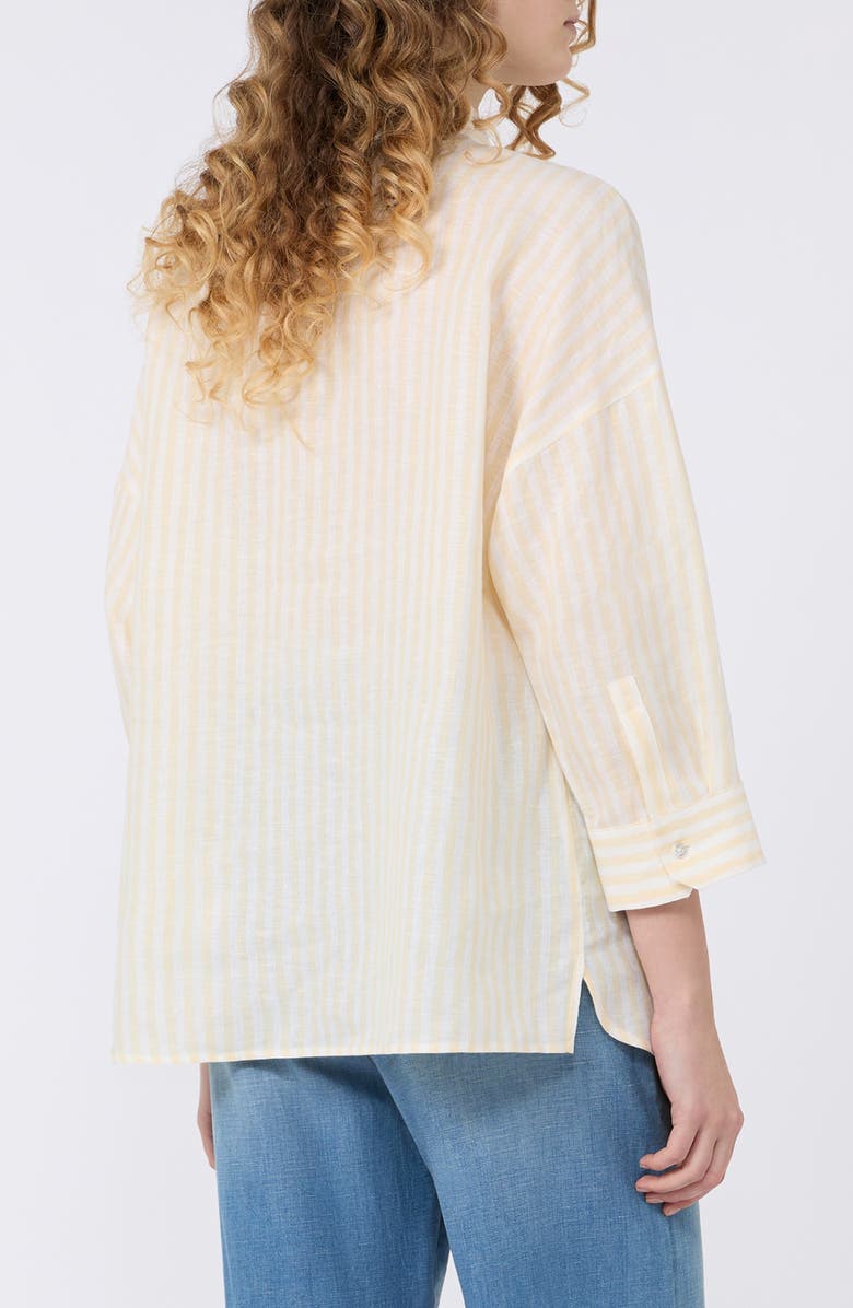 Weekend Max Mara Stripe Linen Shirt, Alternate, color, Light Yellow