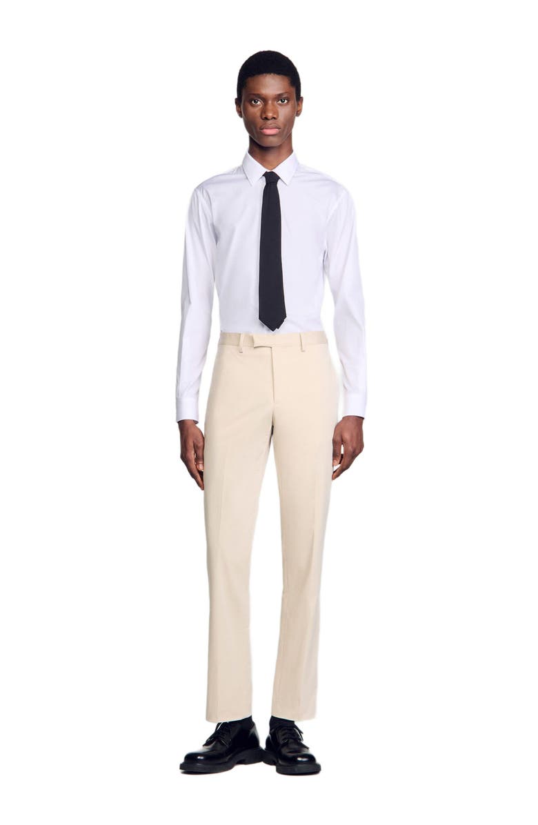 SANDRO Suit trousers, Alternate, color, Ivory.