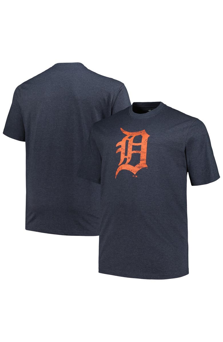PROFILE Men's Profile Heather Navy Detroit Tigers Big & Tall Weathered Logo T-Shirt, Main, color, Heather Navy