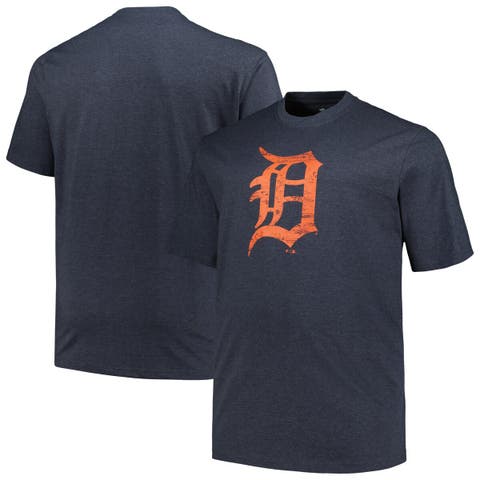 Men's Profile Heather Navy Detroit Tigers Big & Tall Weathered Logo T-Shirt