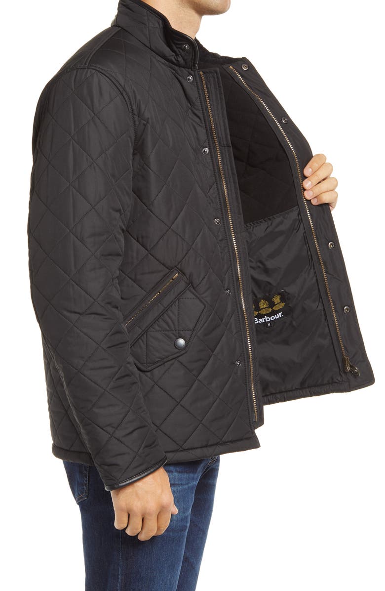Barbour Powell Diamond Quilted Jacket, Alternate, color, Black