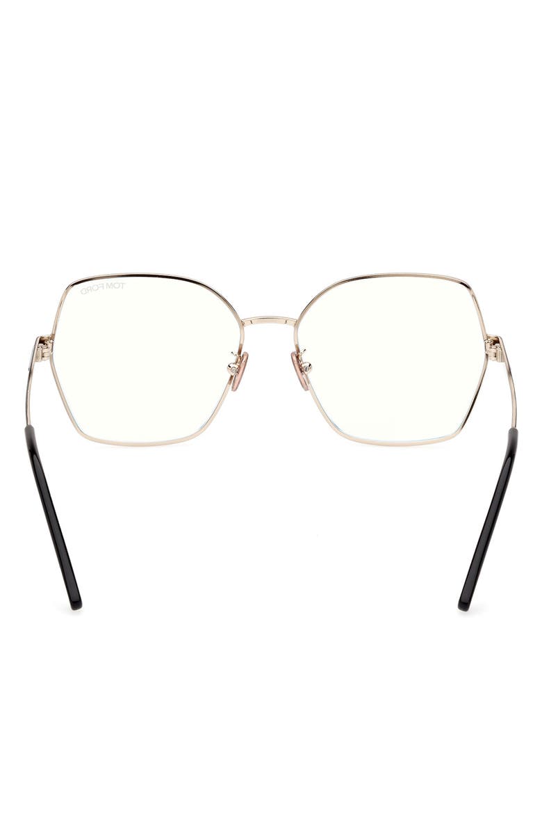 TOM FORD 56mm Butterfly Blue Light Blocking Glasses, Alternate, color,