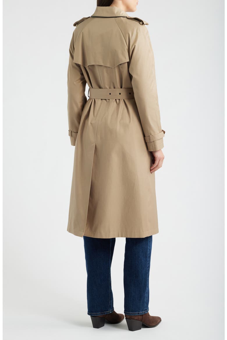 Double Breasted Belted Rain Coat, Alternate, color, SAND
