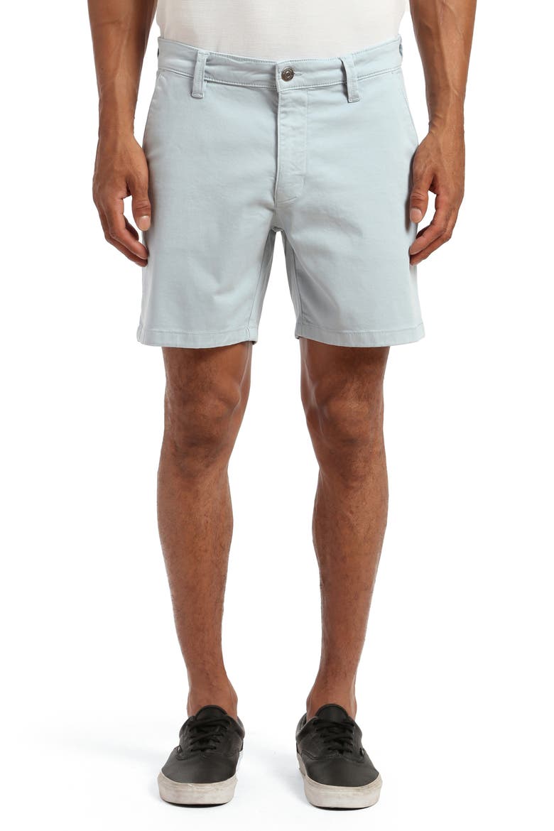 Nate Stretch Twill Flat Front Chino Shorts, Main, color, CELESTIAL BLUE TWILL