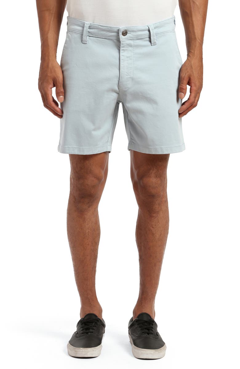 Mavi Jeans Nate Stretch Twill Flat Front Chino Shorts, Main, color, Celestial Blue Twill