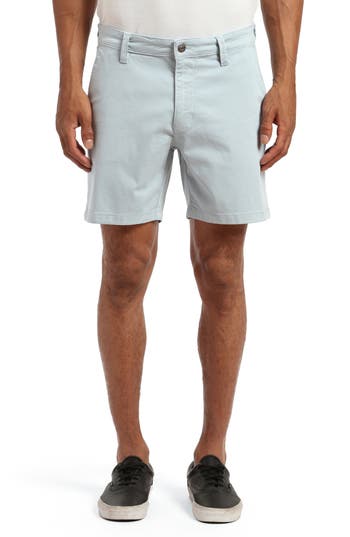 Mavi Jeans Nate Stretch Twill Flat Front Chino Shorts In Celestial Blue Twill