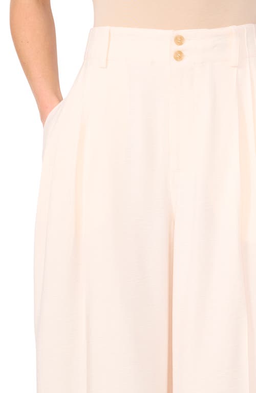 Cece Pleated High Waist Wide Leg Pants In Neutral