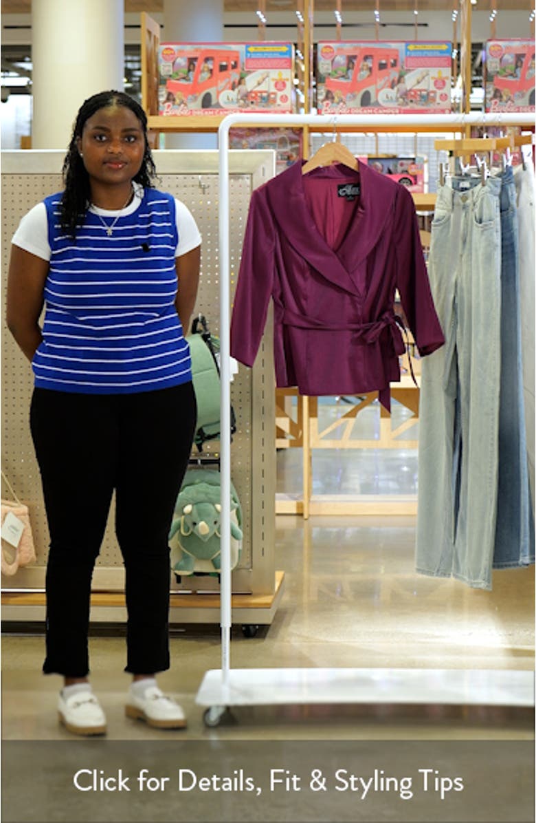 Tie Side Faux Wrap Top, sales video thumbnail