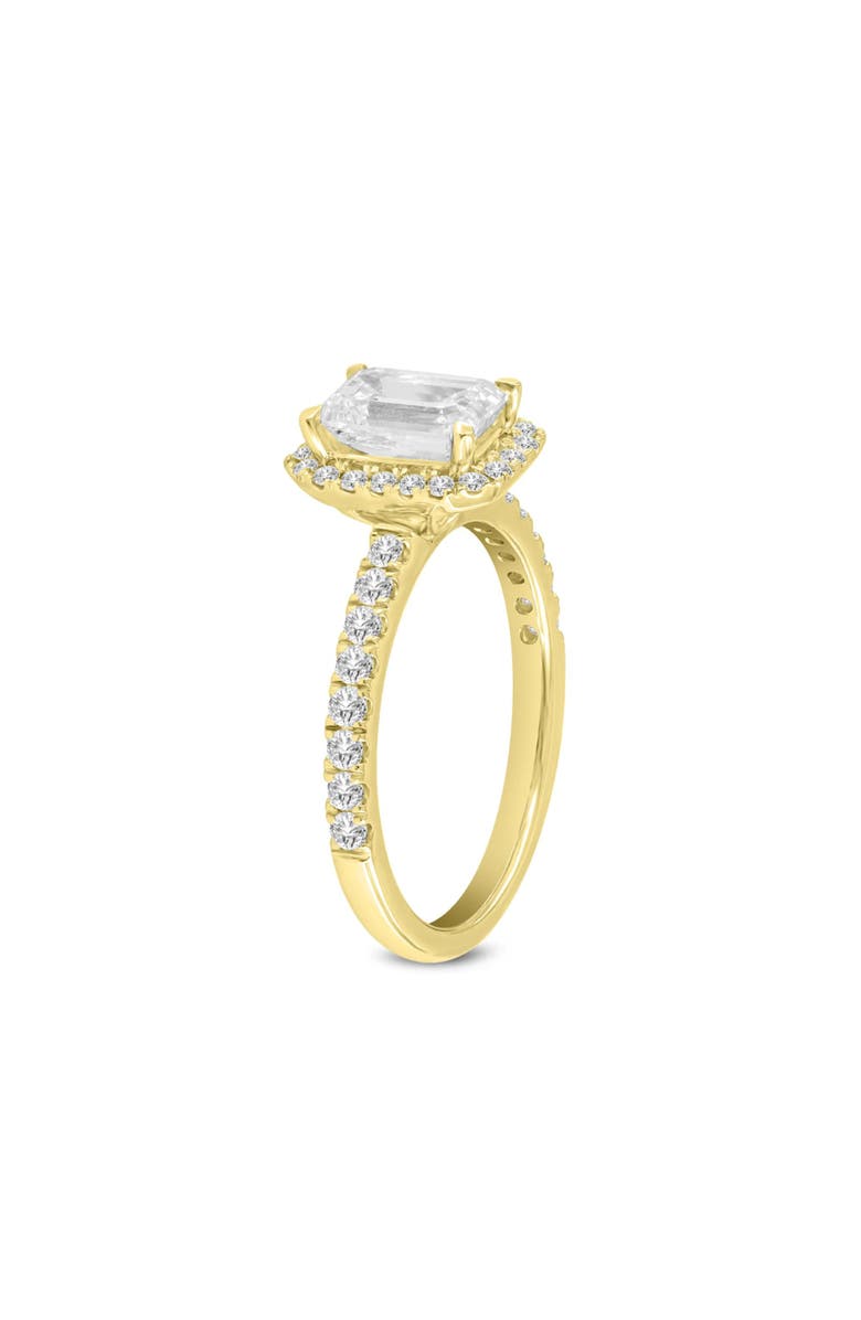 LuvMyJewelry Arpine 14K Yellow Gold Emerald Cut Lab Grown Diamond Halo Engagement Ring - 2 Ct, Alternate, color, 14K Yellow Gold