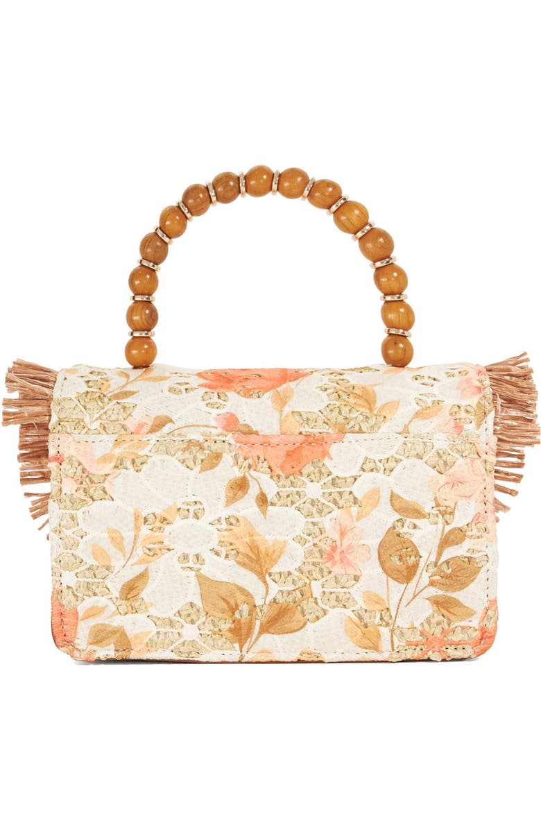 Dune London Blooms Raffia Bag, Alternate, color, Orange