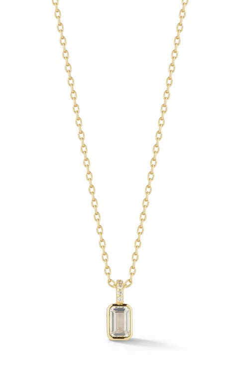 Emerald Cut Cubic Zirconia Pendant Necklace