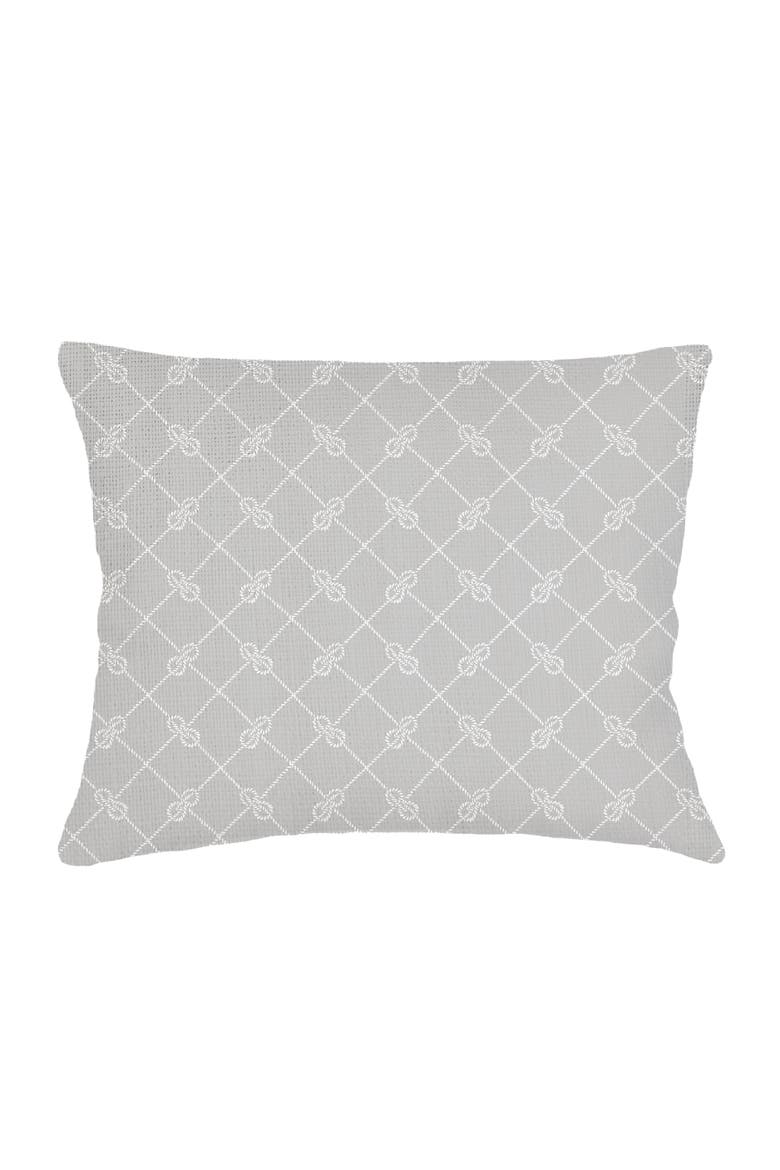 Captains Knots Linen Dutch Euro Pillow with Down Alternative Insert, Main, color, Grey