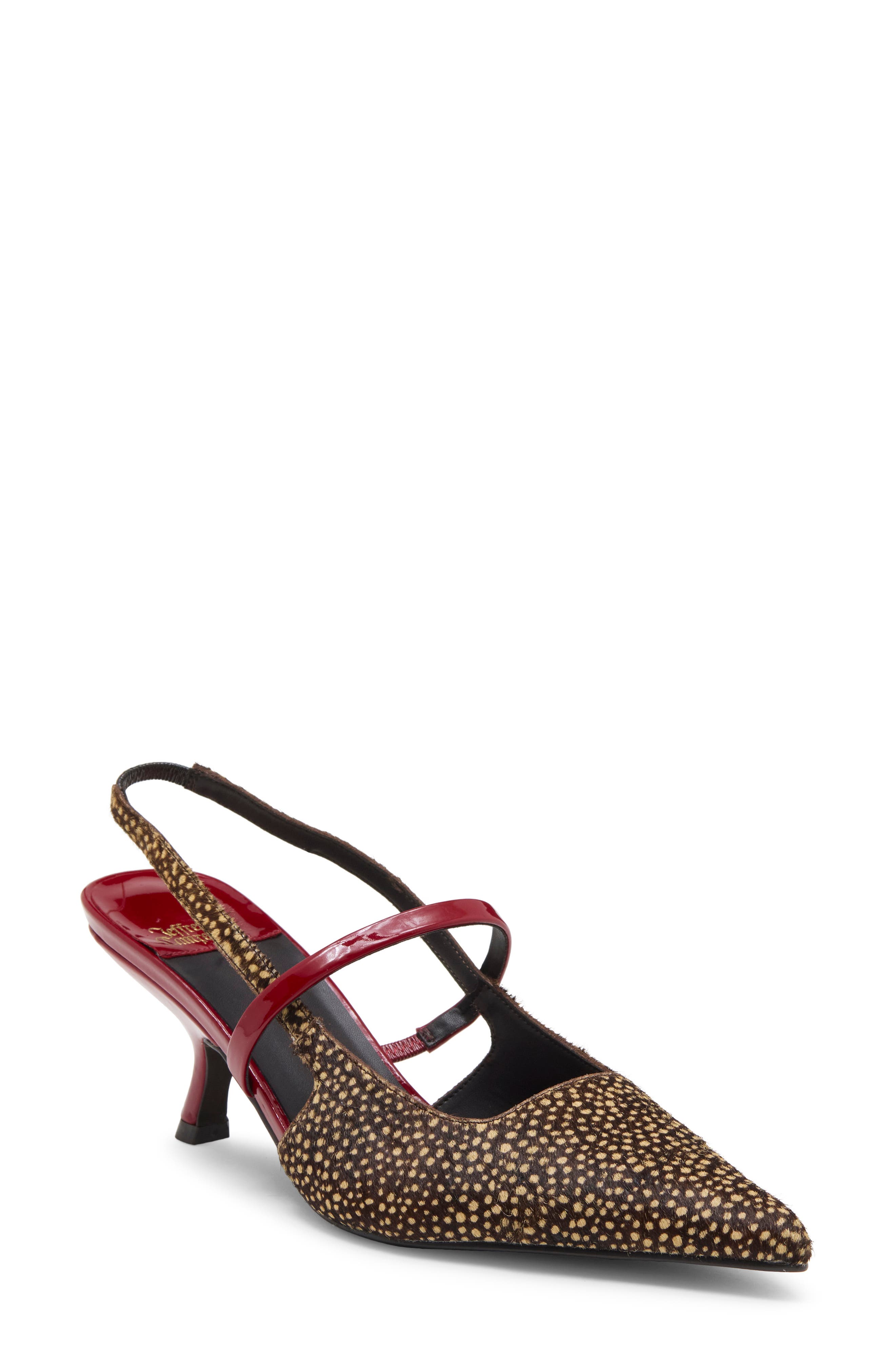 Tanya Genuine Calf Hair Pump, Main, color, BROWN DOT RED COMBO