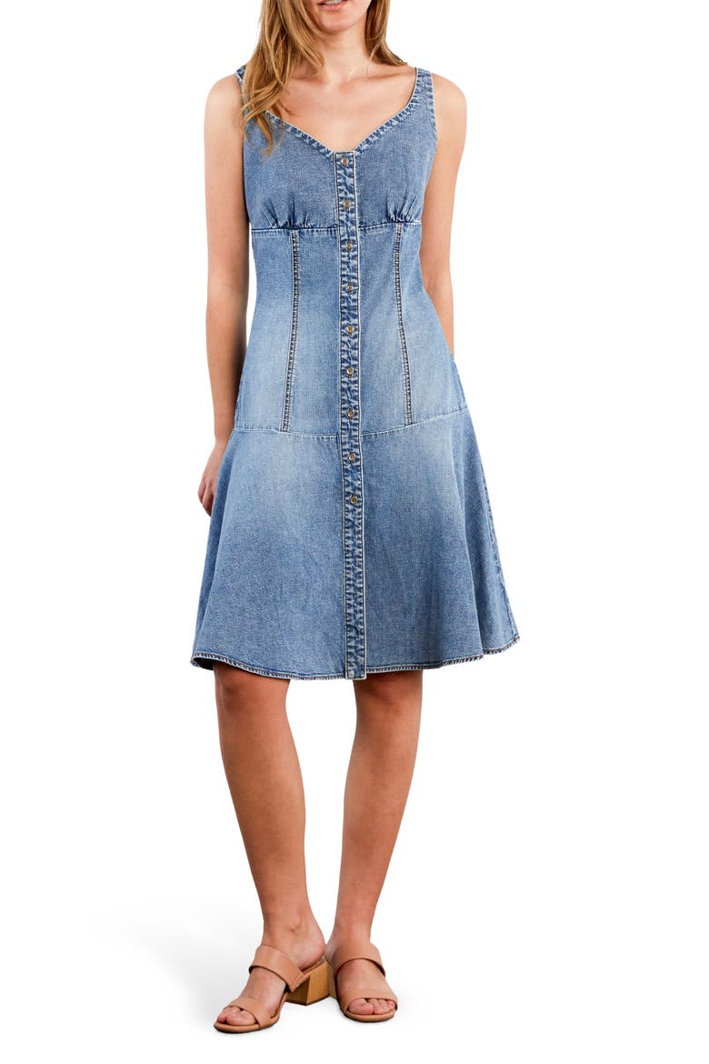 Mermaid Denim Dress, Main, color, RELAXED BLUE