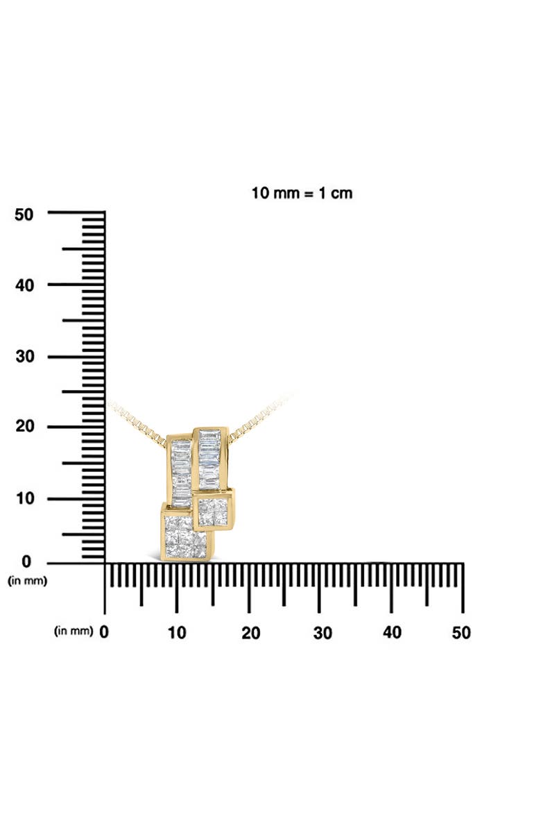 Haus of Brilliance 14K Yellow Gold 1 1/2 cttw Diamond Geometric Pendant Necklace, Alternate, color, Yellow