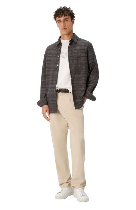 Shirt With Micro Zigzag Tone On Tone