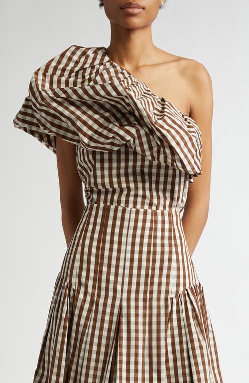 Lela Rose One-shoulder Top In Walnut