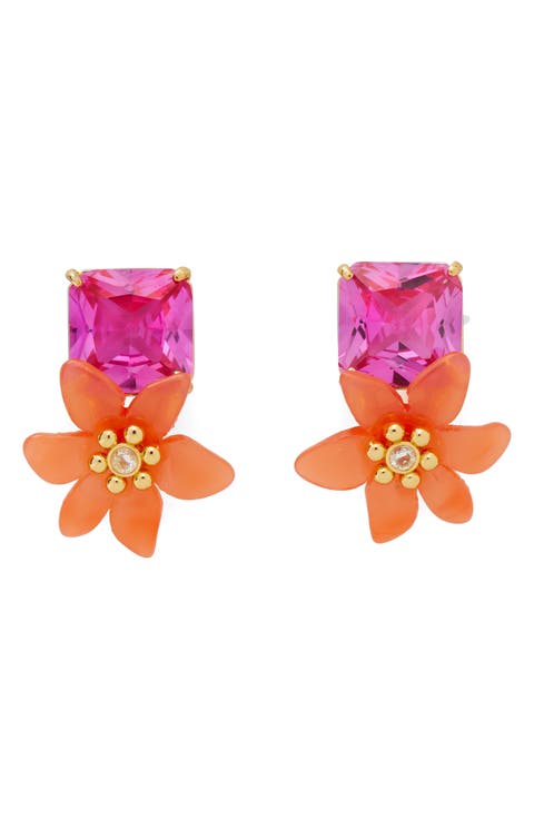 floral statement stud earrings
