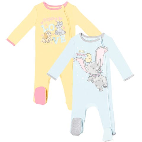 Classics Baby Girls' 2-Pack Footed Sleep N' Play Coveralls (Baby)