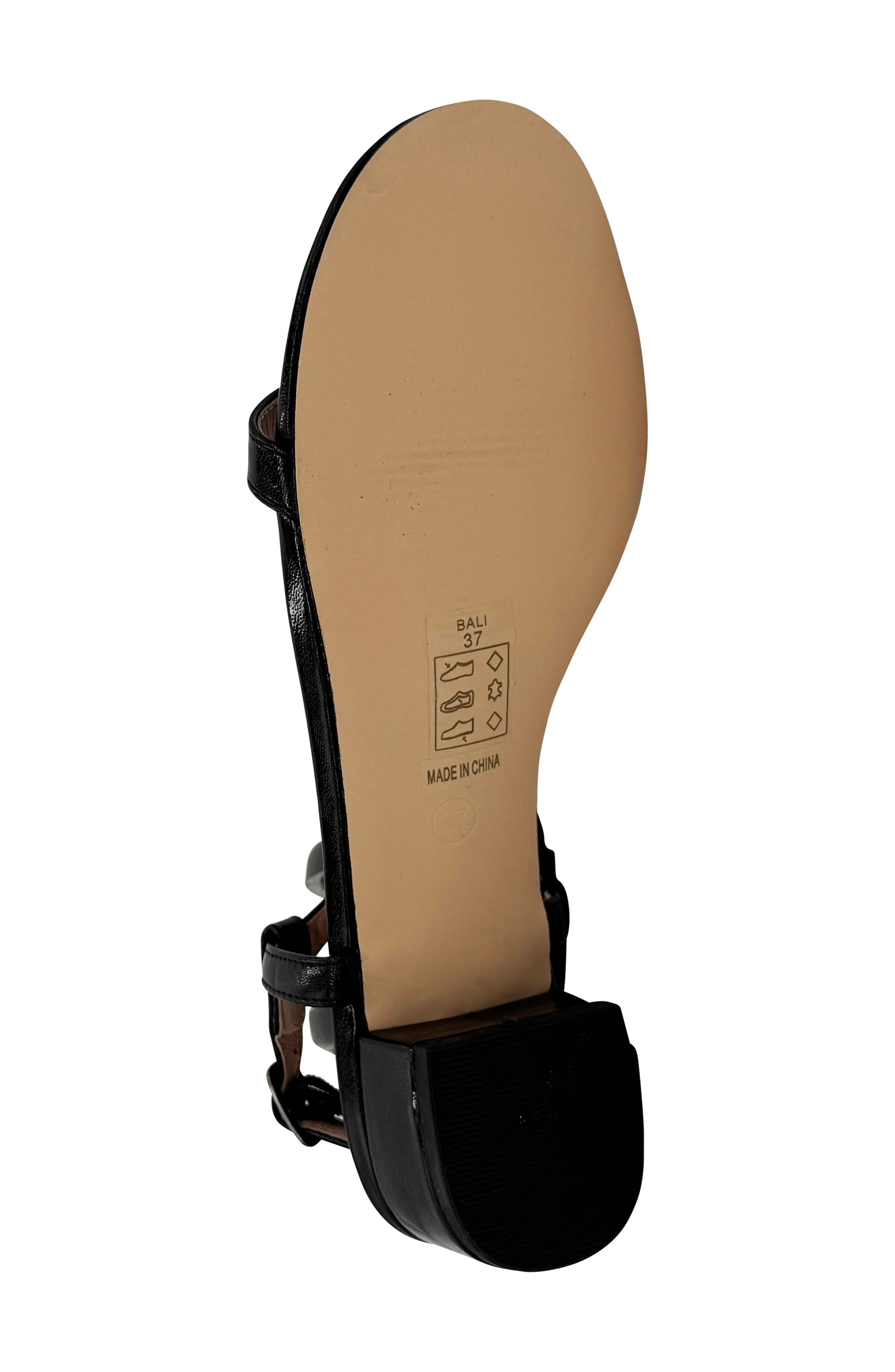 CHELSEA CREW Bali Ankle Strap Sandal, Alternate, color, Black Pu