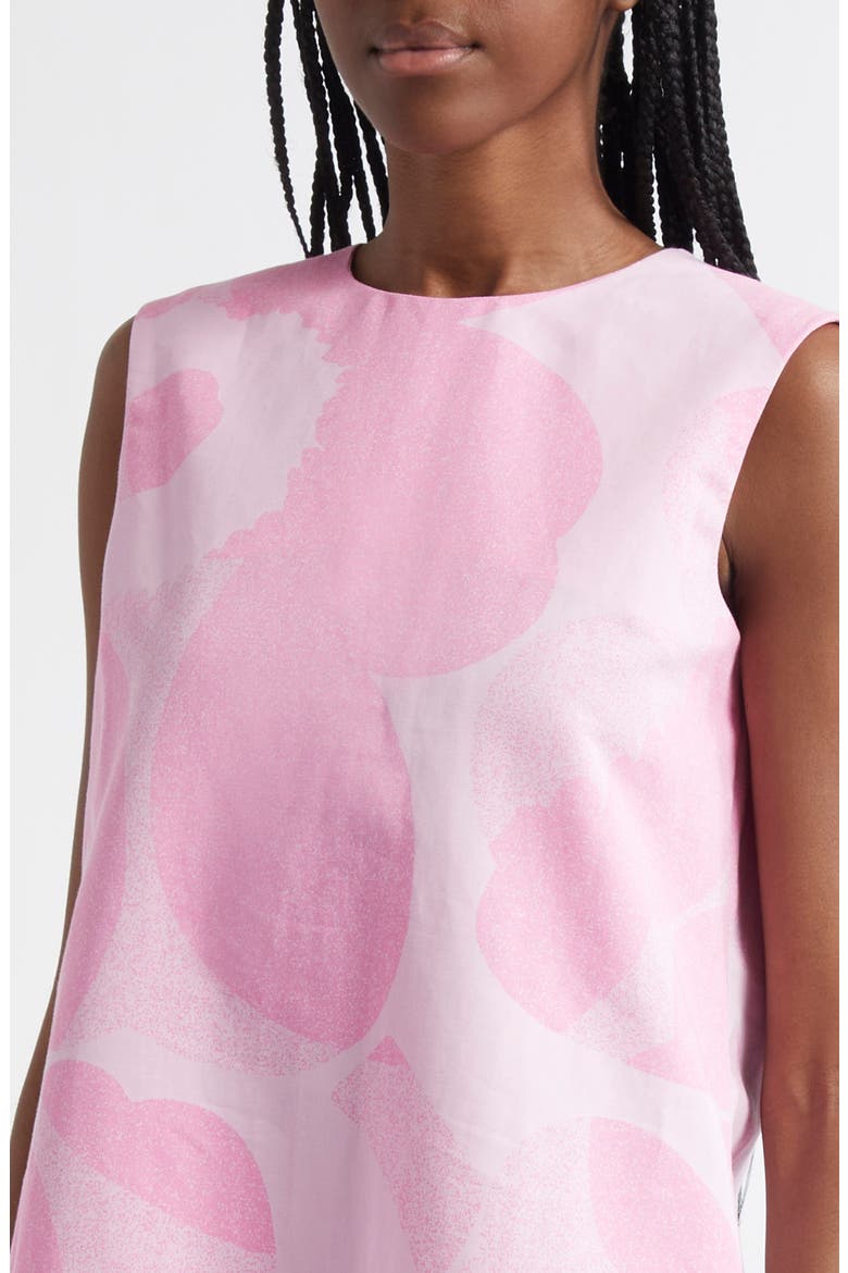 Sopiva Unikko Organic Cotton & Linen Shift Dress, Alternate, color, LIGHT PINK/ PINK