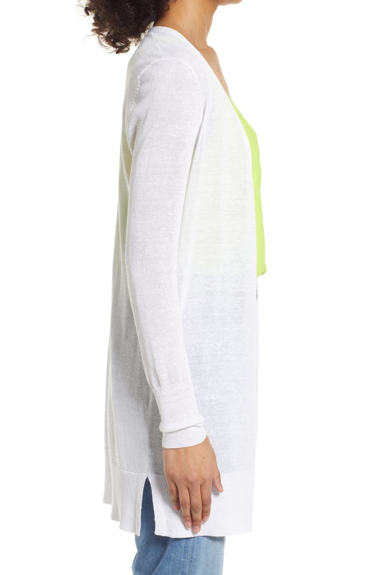 Side Slit Cardigan, Alternate, color, WHITE