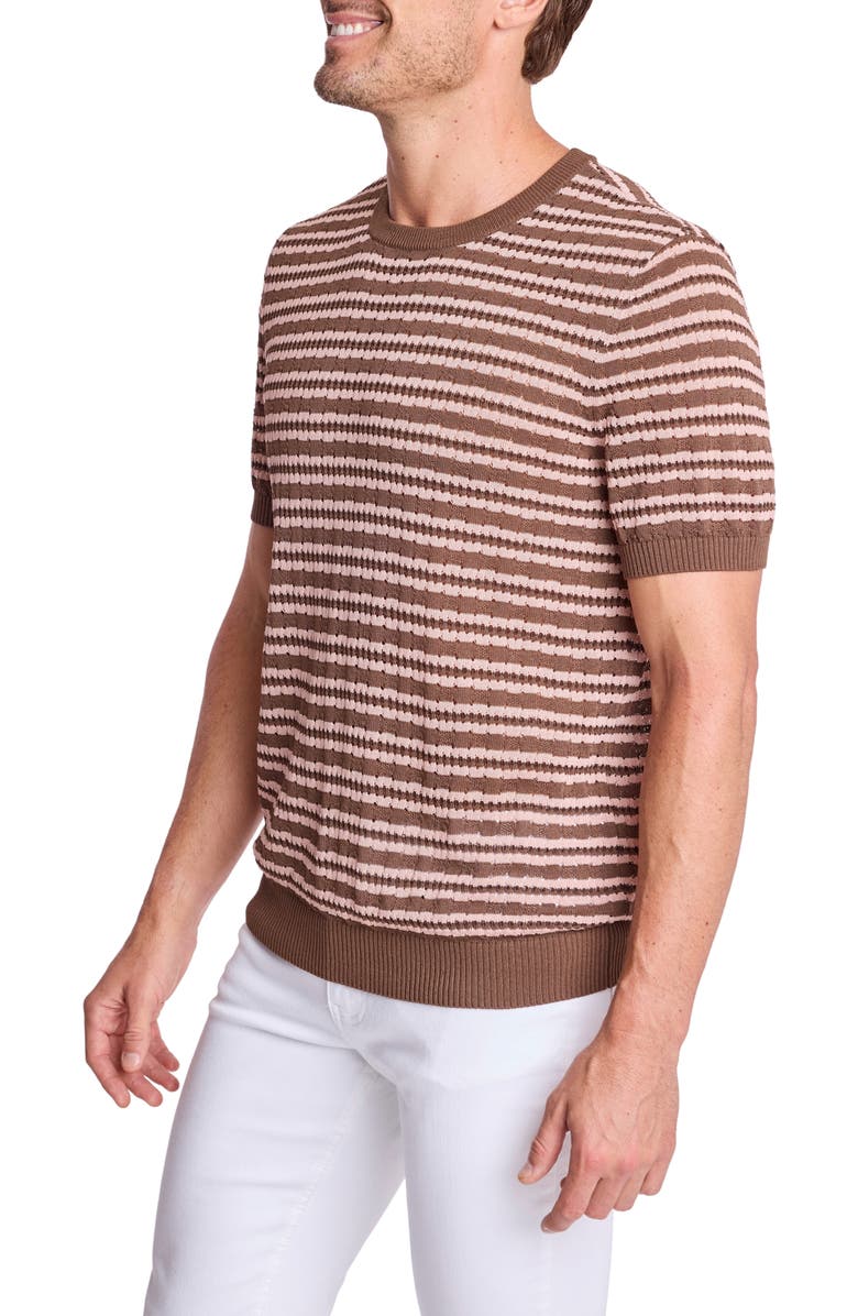 PAISLEY & GRAY Stripe Short Sleeve Knit T-Shirt, Alternate, color, Chocolate Mocha Blush