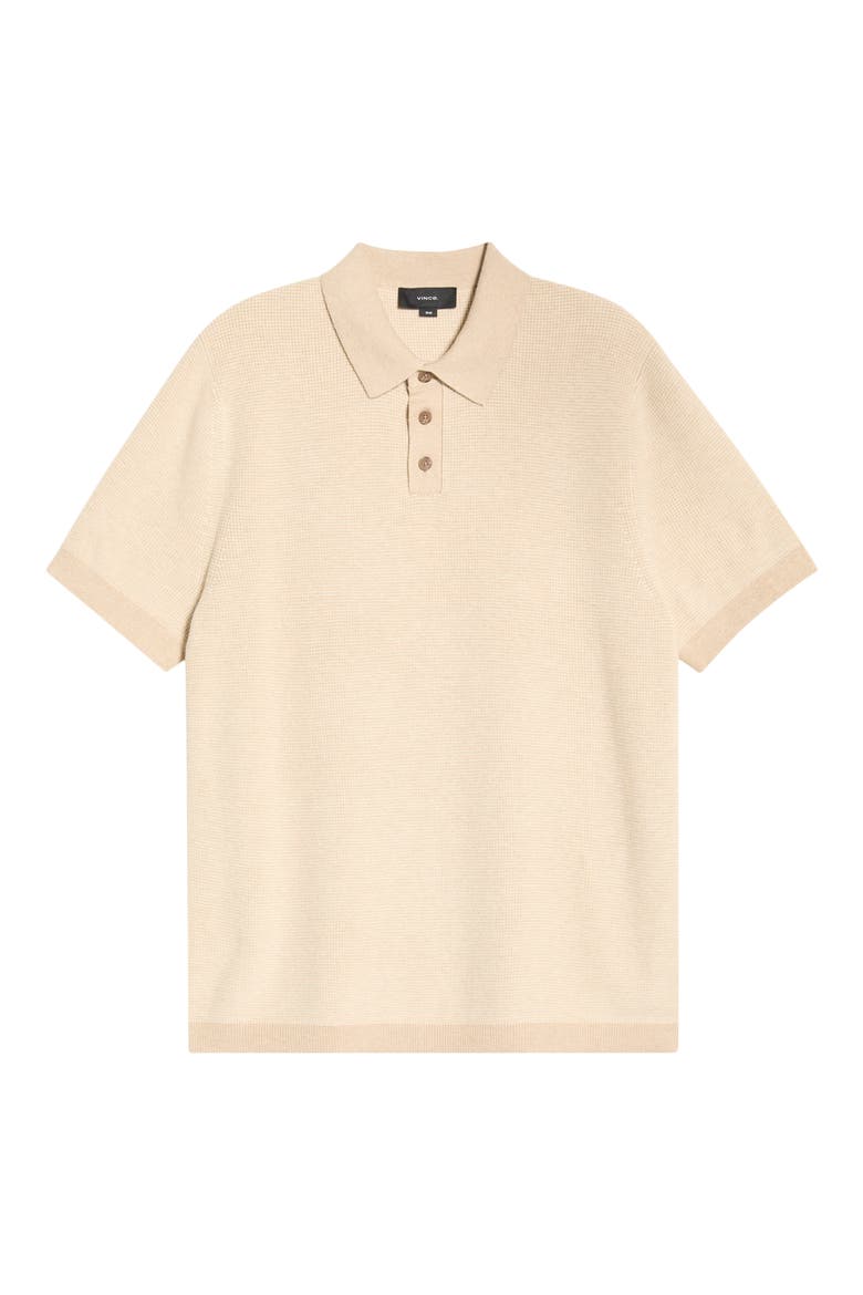 Cotton & Cashmere Polo, Alternate, color, LIGHT HEATHER PECAN/ SMOCK