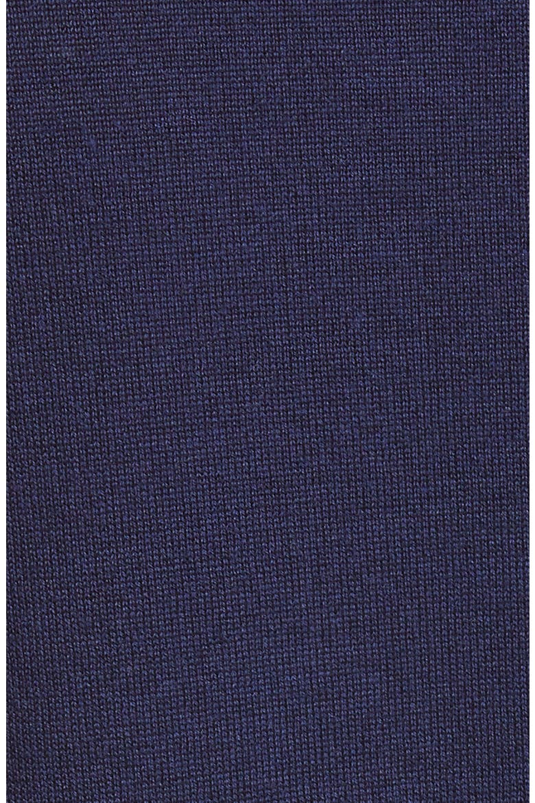 Quilted Down Front Wool & Silk Cardigan, Alternate, color, BLU NAVY