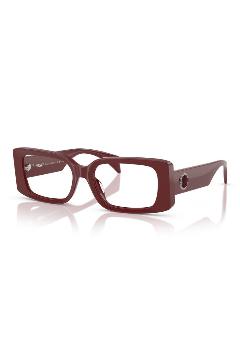 51mm Rectangular Optical Glasses, Alternate, color, BORDEAUX