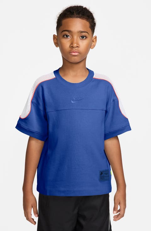 Kids' Nike Sportswear Mesh Shoulder Performance T-Shirt